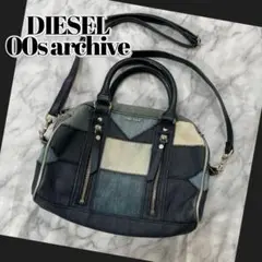 00s y2k diesel 2way デニム ショルダーハンドバッグ グランジ