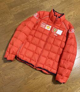 [FILA×FERRARI] ワッペン キルティング レーシングダウンジャケット XXL レッド ロシア製 フィラ フェラーリ