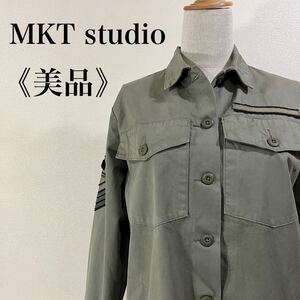 IK304 美品 MKT studio エムケイティストゥディオ 三越伊勢丹 ミリタリージャケット ミリタリー調シャツ コットン100%