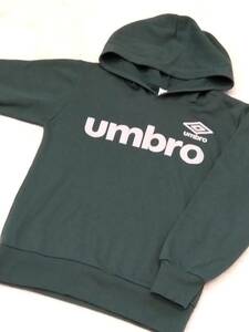 150　アンブロ　umbro 裏起毛暖かロゴ　パーカー　グリーン