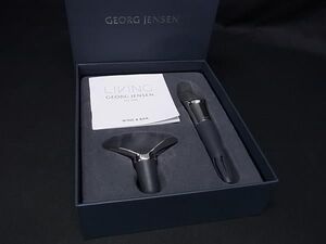 ■極美品■ GEORG JENSEN ジョージ ジェンセン WINE & BAR ワインストッパー ワインポアラー 2点セット シルバー系×グレー系 AS7439