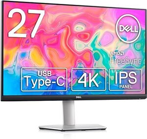 Dell S2722QC 27インチ 4K モニター (/IPS非光沢/USB Type-C・HDMIx2/スピーカー付)