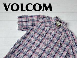 ☆送料無料☆ VOLCOM ボルコム 古着 半袖 ウエスタン シャツ メンズ M グレー トップス 中古 即決