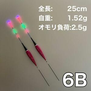 棒ウキ 6B　2本セット　電気ウキ　LED へら浮き ヘラウキ　グレ チヌ