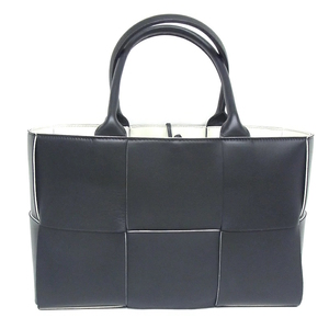 ボッテガヴェネタ BOTTEGA VENETA スモール アルコ トートバッグ レザー 652867 ブラック/ホワイト ARCO【中古】【程度A+】【極上美品】