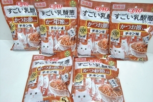 【DT-268】 キャットフード チャオ すごい乳酸菌クランキー かつお節入り チキン味 国産品 6個 まとめ売り ③