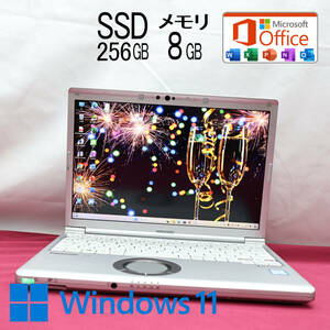 ★美品 高性能8世代4コアi5！SSD256GB メモリ8GB★CF-SV7 Core i5-8350U Webカメラ Win11 MS Office2019 Home&Business ノートPC★P73443