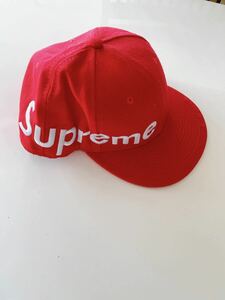 ニューエラ newera ERA シュプリーム supreme 赤 キャップ 帽子 野球帽 古着 59FIFTY ロゴ ストリート ヒップホップ ダンス スポーツ