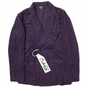 新品 CLASS クラス Gefeller Ultra Suede Double Jacket ウルトラスエードダブルジャケット CBES23UNIA 2 PURPLE ショールカラー g8400