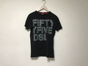 本物ディーゼルDIESEL55DSLコットンプリント半袖TシャツメンズサーフアメカジミリタリーストリートスケーターワークゴルフドレスS