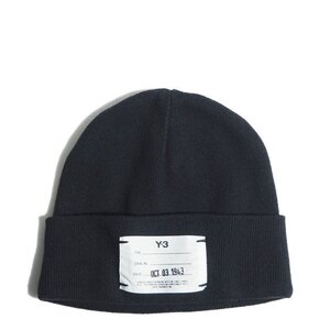 M9739f4　■Y-3 ワイスリー ヨウジヤマモト■　19SS DY0525 - Y-3 LOGO BEANIE コットン ニットキャップ ブラック 黒 秋～春