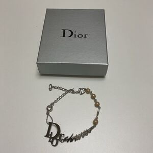 Christian Dior クリスチャンディオール シルバーカラー パールブレスレット アクセサリー 現状品