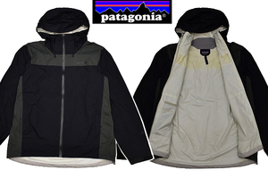 A-4457★送料無料★patagonia パタゴニア h2no★ブラック黒色 リップストップ マウンテン パーカー ジャケット ジャンパー Ｌ