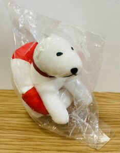 即決☆非売品☆ソフトバンク☆お父さん犬のぬいぐるみストラップ☆浮き輪☆白い犬☆ノベルティ