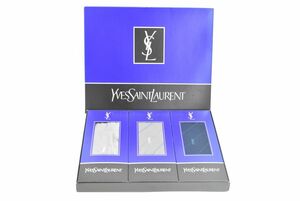 (969S 1118T6)1円～ 未使用　YVES SAINT LAURENT YSL　イヴサンローラン　メンズ　靴下　25ｃｍ　3足セット