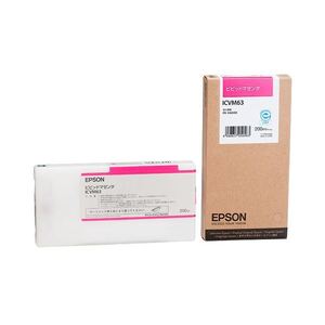 【新品】(まとめ) エプソン EPSON インクカートリッジ ビビッドマゼンタ 200ml ICVM63 1個 〔×10セット〕