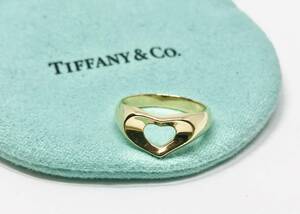 TIFFANY&Co. ティファニー エルサペレッティ オープンハートリング 指輪 K18 750YG イエローゴールド 10号 