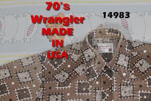 ラングラー 70s バンダナシャツ 14983 USA製 Wrangler 80