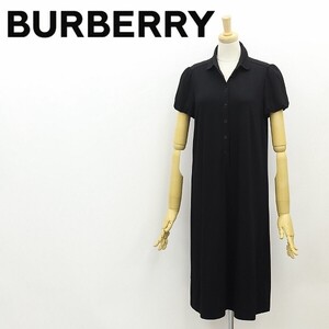 国内正規品◆BURBERRY LONDON バーバリー ロンドン バルーンスリーブ ポロシャツ ワンピース 黒 ブラック 38