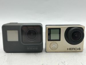 U267 1円～ ジャンク品 ゴープロ GoPro HERO4 HERO6 小型 アクションカメラ 黒 ブラック シルバーカラー 2点セット