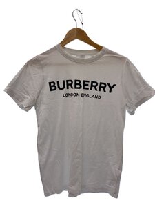 BURBERRY LONDON◆ロゴ/半袖カットソー/コットン/WHT/プリント