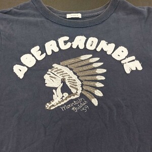 ビンテージ 半袖Tシャツ　インディアン　Abercrombie&Fitch 紺　袖短いLサイズ