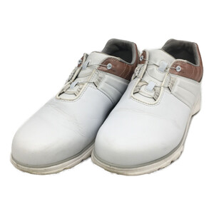 coco 中古 フットジョイ FootJoy ゴルフシューズ 23.5cm ホワイト ローズ プロエスエル BOA スパイクレス [98142J] K6470