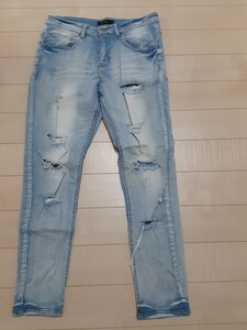 ROSHELL 　31インチ　スキニー　アンクル丈　春夏 9分丈　JIGGYS SHOP　ダメージジーンズ