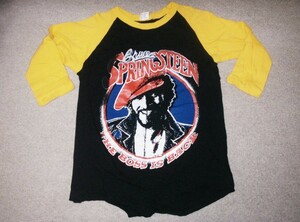 70s～80sビンテージ BruceSpringsteenブルーススプリングスティーン ラグランTシャツ パキ綿 paramountボディ