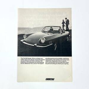 フィアット 850 スパイダー 1970年代 アメリカ 雑誌 ヴィンテージ 広告 A1261