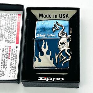 ZIPPO スカル トライバル ドクロ 3面加工 髑髏 ジッポー ジッポ オイルライター