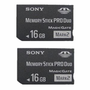 ■動作確認済■SONY メモリースティック PRO DUO 16GB 2枚 メモリーカード デジカメ memory Lexar SanDisk