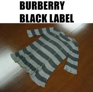 バーバリーブラックレーベルボーダー柄カットソー/BURBERRY BLACK LABEL 半袖シャツ/サイズ３８