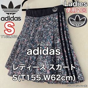 超美品 adidas(アディダス)レディース スカート S(T155.W62cm)使用2回 ブラック ショート アウトドア スポーツ アディダスジャパン(株)