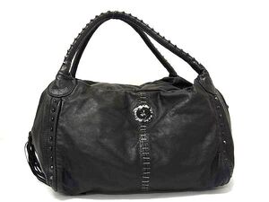 1円 ■美品■ MARC BY MARC JACOBS マークバイマークジェイコブス レザー ショルダーバッグ トート 肩掛け レディース ブラック系 FK2105