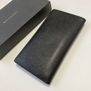 ★BVLGARI ブルガリ 札入れ 財布 ブラック 黒 20308 メンズ 男性【鑑定済み 本物保証】