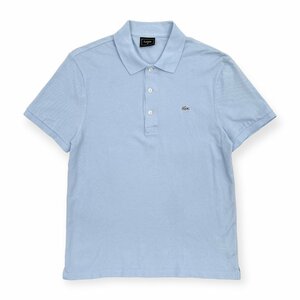 LACOSTE ラコステ 銀ワニ 鹿の子 ストレッチ 半袖 ポロシャツ サイズ 4 /水色/ラコステジャパン/日本製