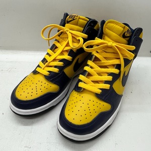 06w4320★1円~ ナイキ NIKE DUNK HIGH SP 26.5cm ダンクハイ イエロー/ネイビー メンズ スニーカー 中古品