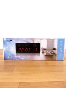 未使用品 LED SLIM LED CLOCK 多機能 デジタル 置時計 壁掛け TL3515