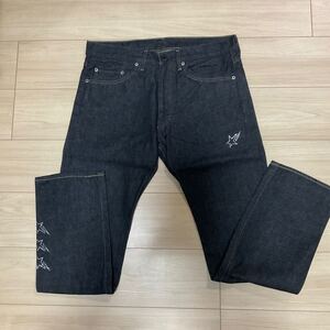 新品未着用 アベイシングエイプ A BATHING APE スワロフスキー製スタークリスタルデニムパンツ　CRYSTAL DENIM PANTS サイズM 日本製　