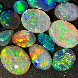 1円〜!!遊色効果!!≪天然ブラックオパールおまとめ15ct≫n ルース 裸石 宝石 ジュエリー jewelry black opal 遊色 w4 12