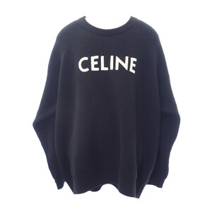 【中古】【ABランク】セリーヌ CELINE オーバーサイズ セーター リブ編み ニット 2A19R423P.38NO ウール ブラック XL メンズ【ISEYA】