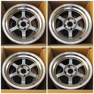 【在庫品】VORK RACING TE37V 15×8.0J+０ PCD114.3-4H 4本 MF (ガンメタリック/リムDC) ■ レイズ RAYS 鍛造 軽量 ボルクレーシング