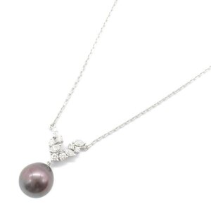 ミキモト ブラックパール/ダイヤ ネックレス ブランドオフ MIKIMOTO K18WG（ホワイトゴールド） ネックレス K18WG 中古 レディース