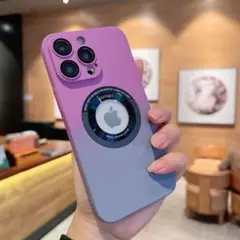 iphone12 PCケース　紫+グレー　MagSafe対応