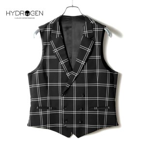 ◆【HYDROGEN(ハイドロゲン)/チェック柄ウールナイロンストレッチトロピカルダブルブレストラペルドジレ(42911002)】[hdg1890711-48]