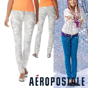 エアロポステール Aeropostale アニマルプリント ホワイトデニムｘライトグレー XL 新品