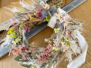 Handmade◆ハンドメイド◆ドライフラワー◆リース◆壁掛け◆壁飾り◆33㎝◆botanical wreath＊＊＊