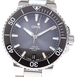 オリス ORIS 01 400 7769 4154 アクイス デイト 自動巻き メンズ 美品 保証書付き_829960