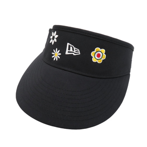 【1円】NEW ERA ニューエラ サンバイザー 花ワッペン ブラック系 [240101114497]